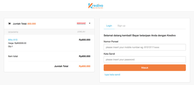 Another Checkout with Kredivo Screenshot